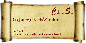 Csjernyik Sándor névjegykártya
