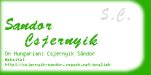 sandor csjernyik business card
